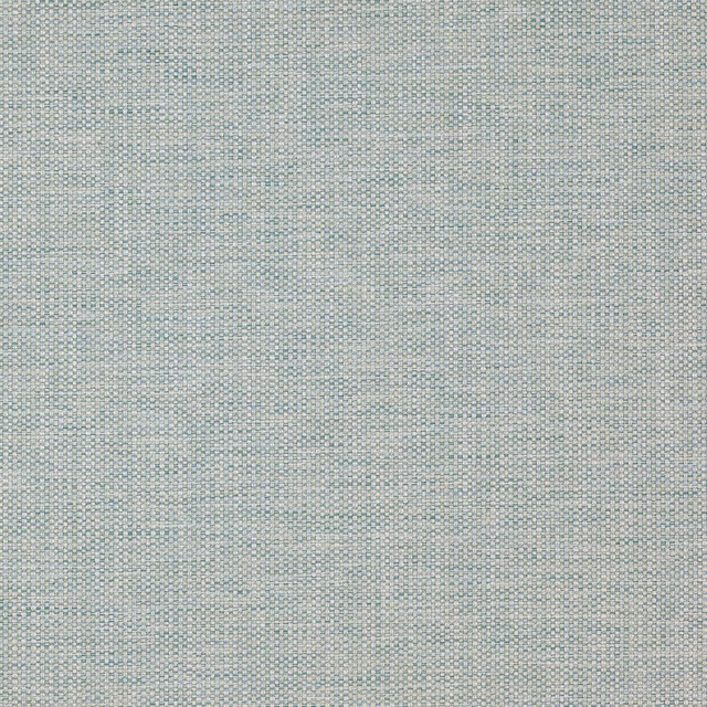 Close-up of a pale aqua woven fabric with fine speckled texture