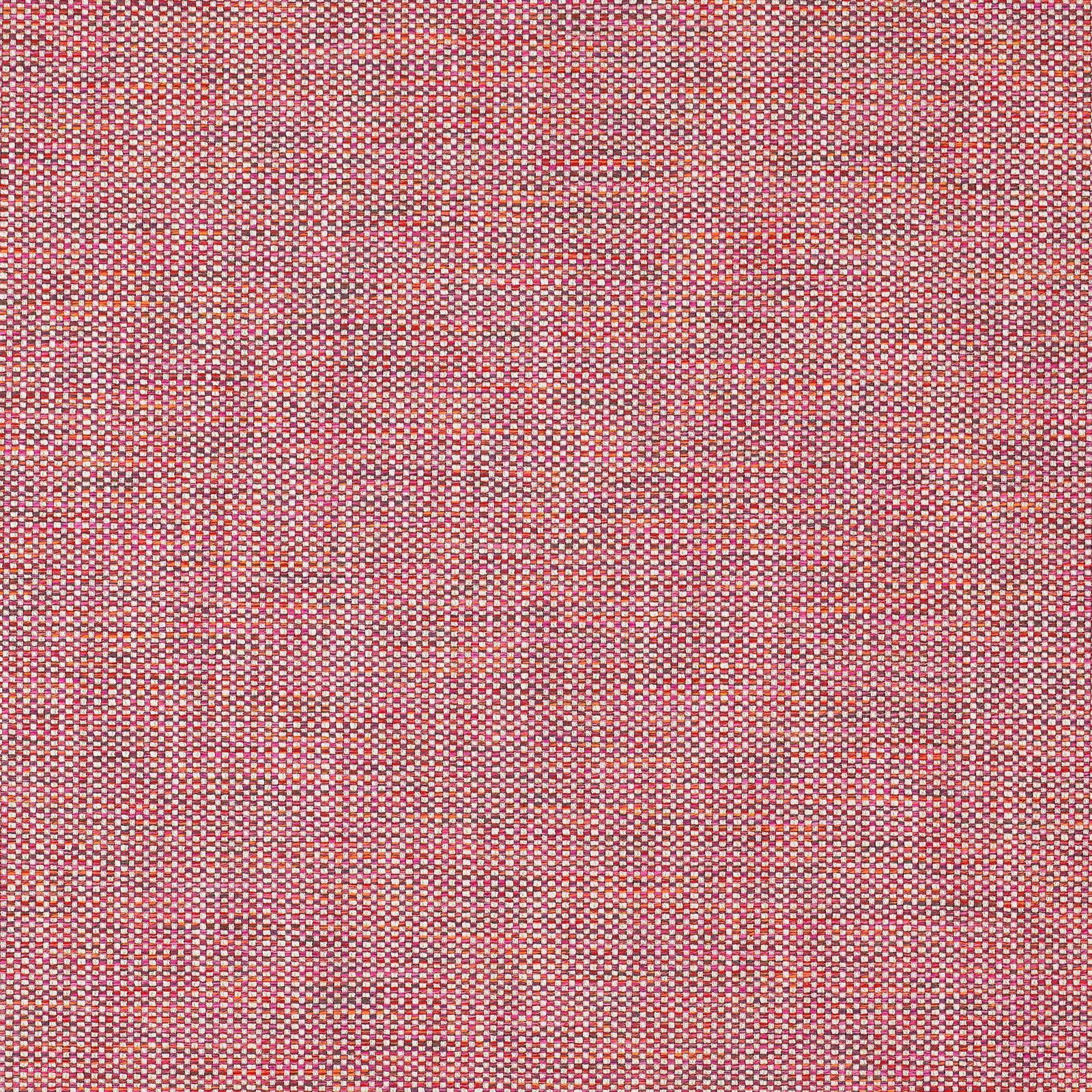 Close-up of a small-scale pink and red woven fabric with a fine textured surface