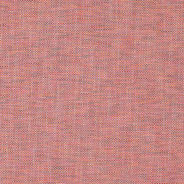 Close-up of a small-scale pink and red woven fabric with a fine textured surface