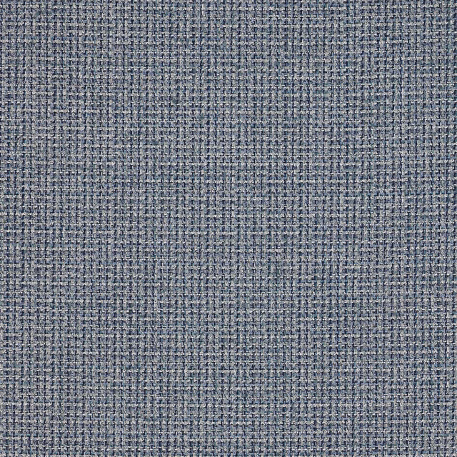 Close-up of a muted blue-grey woven fabric with fine crosshatch texture