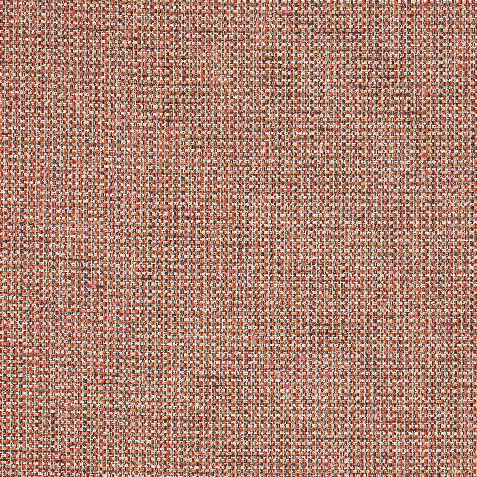 Close-up of Romey Multi woven fabric with coral, cream and blue flecks