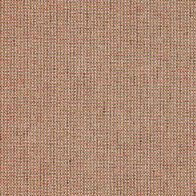 Close-up of a small-scale woven fabric in natural coral, pink and beige tones