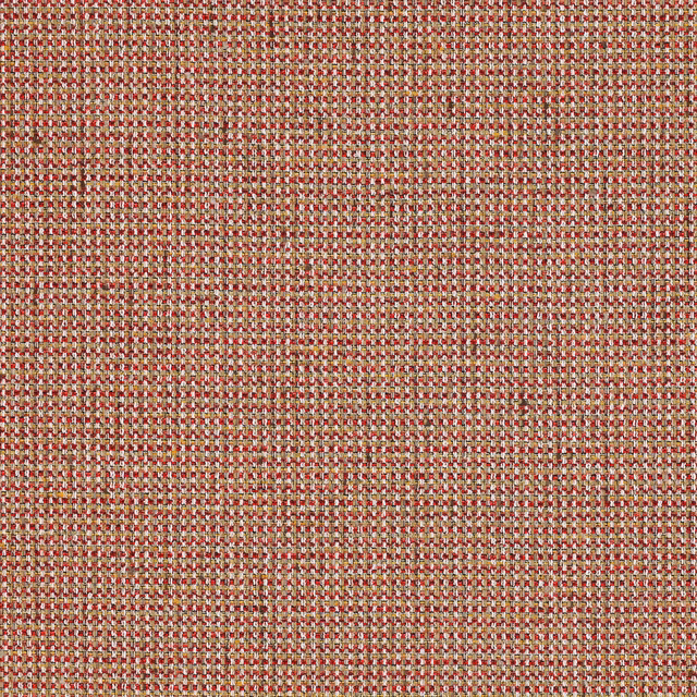Small textured red and beige woven fabric swatch with mottled berry tones