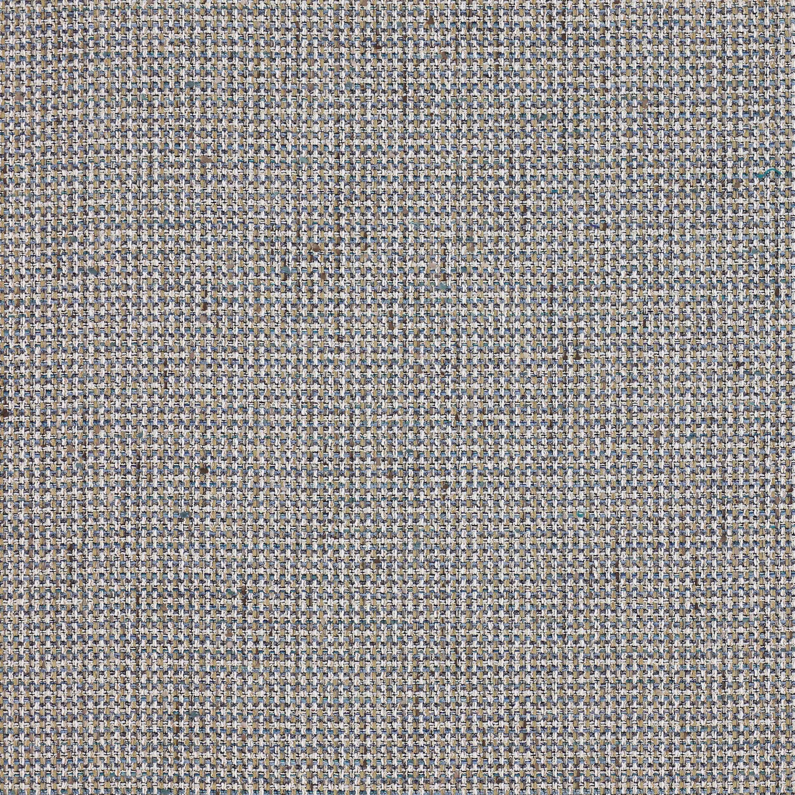 Close-up of a cool slate-grey woven fabric with tiny blue and beige flecks.