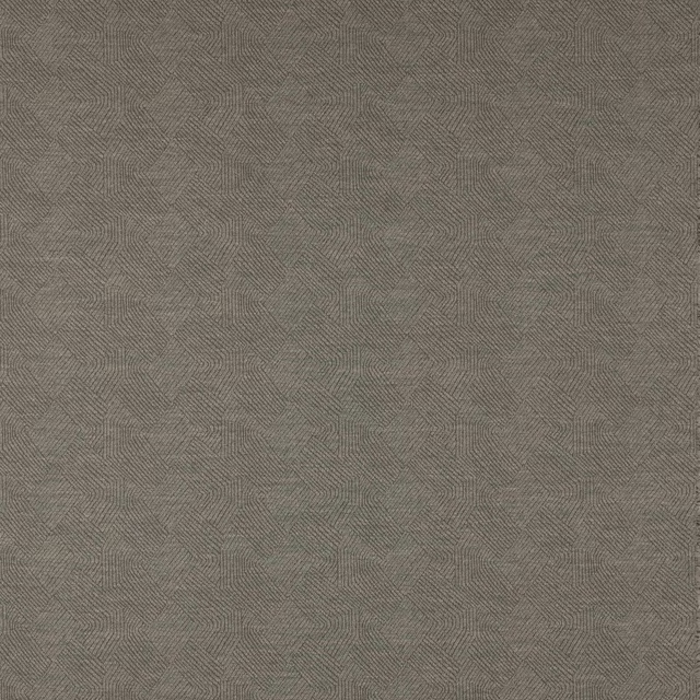 Close-up of a muted grey geometric woven fabric with fine textured lines