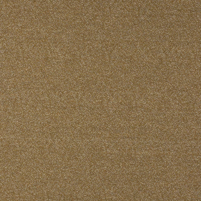 Close-up of muted saffron-gold speckled woven fabric with fine nubby texture