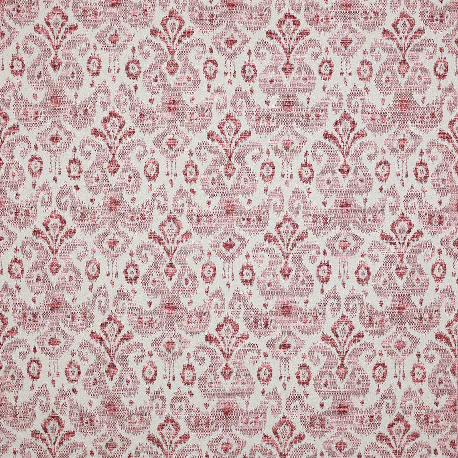 Pink-and-ivory damask fabric with a textured woven ground