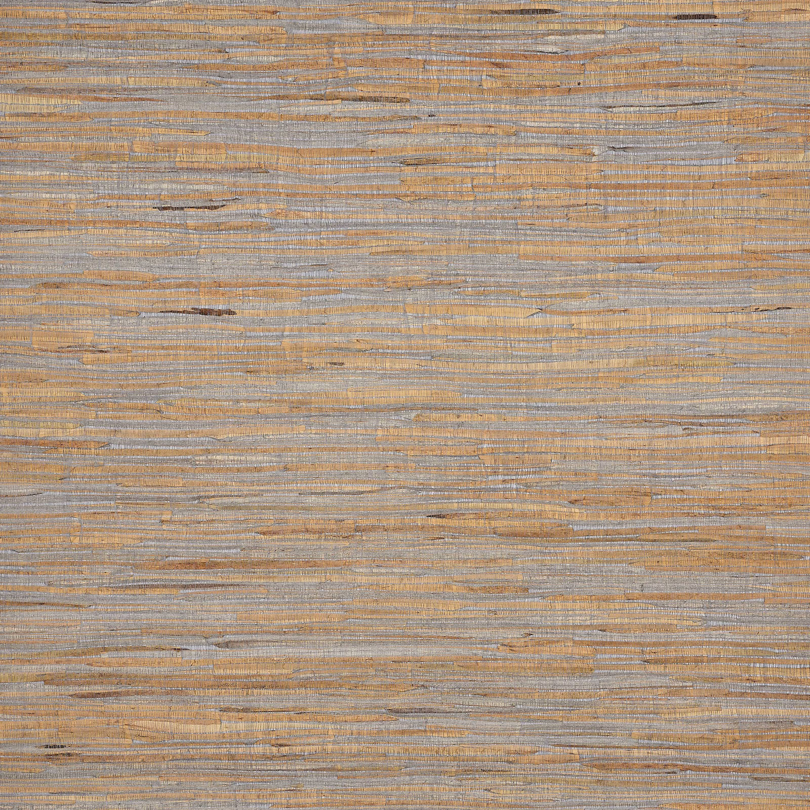 Mineral taupe wallcovering with irregular horizontal water hyacinth fibres and straw-grey texture