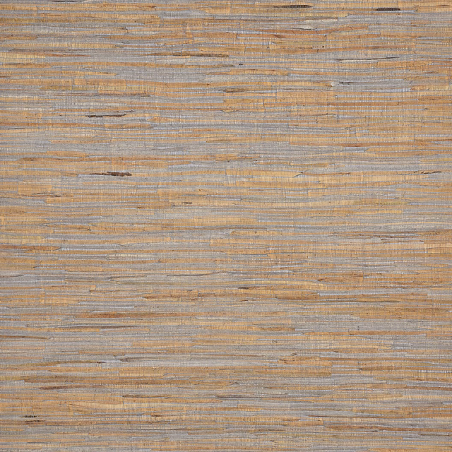 Mineral taupe wallcovering with irregular horizontal water hyacinth fibres and straw-grey texture