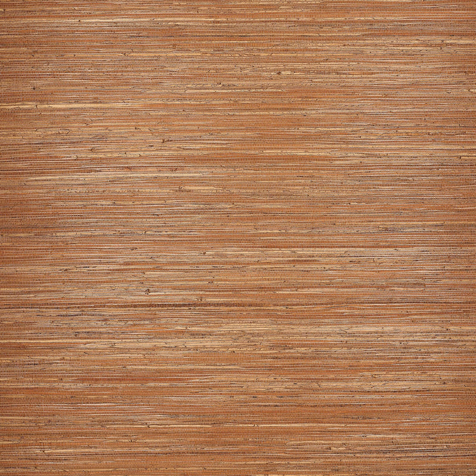 Warm copper hemp-and-cotton wallpaper with dense horizontal woven striations