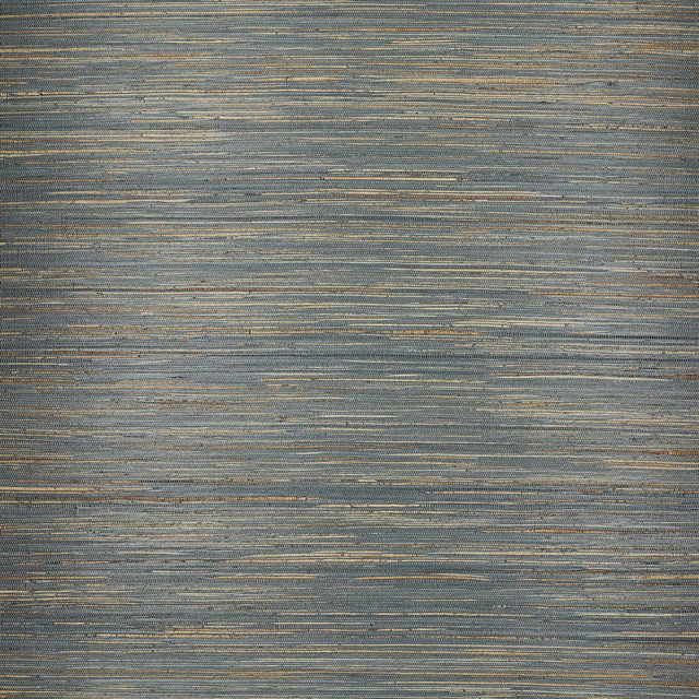 Midnight blue-grey wallpaper with fine horizontal hemp-textured lines and warm tan flecks