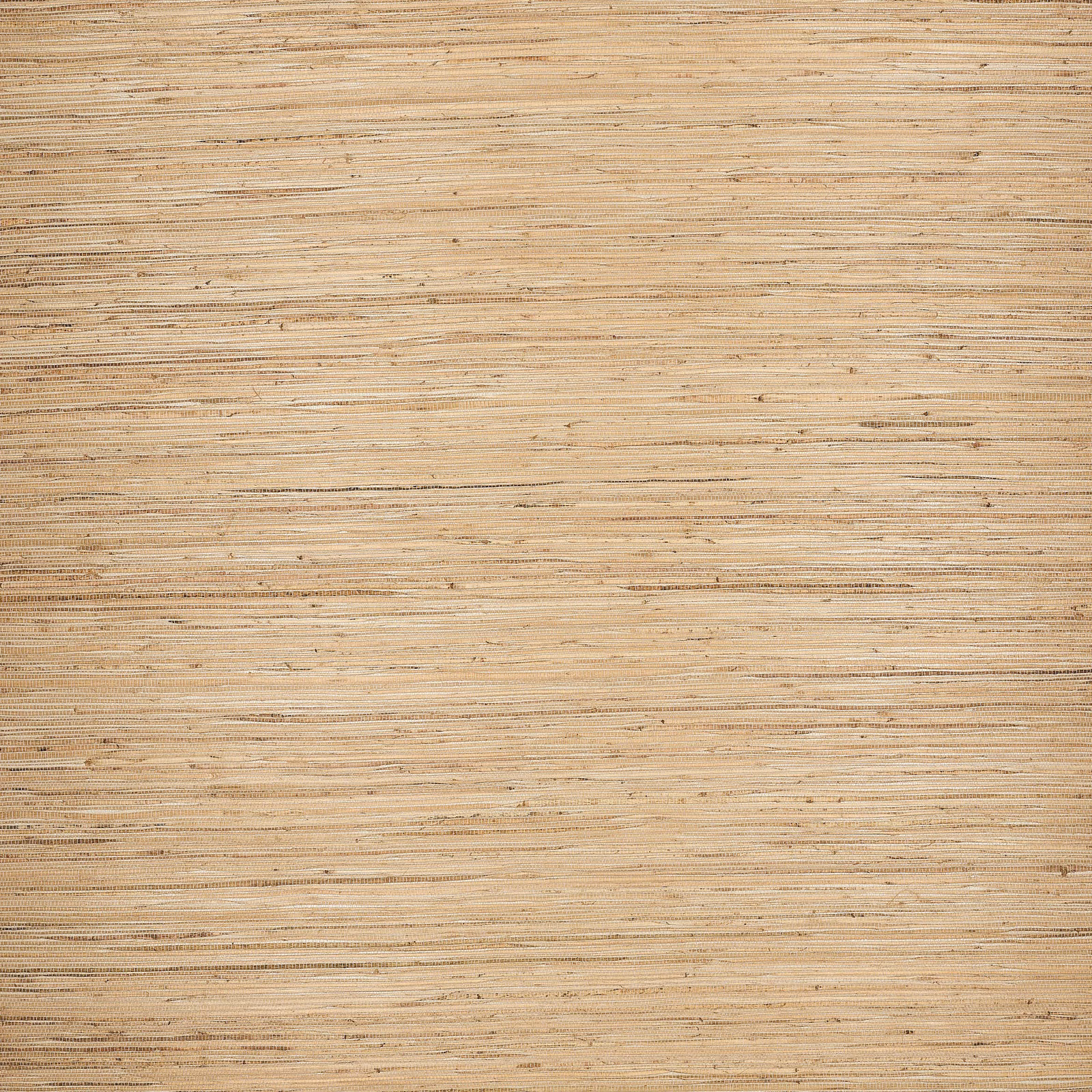 Warm straw-beige hemp wallcovering with fine horizontal fibres and subtle darker flecks