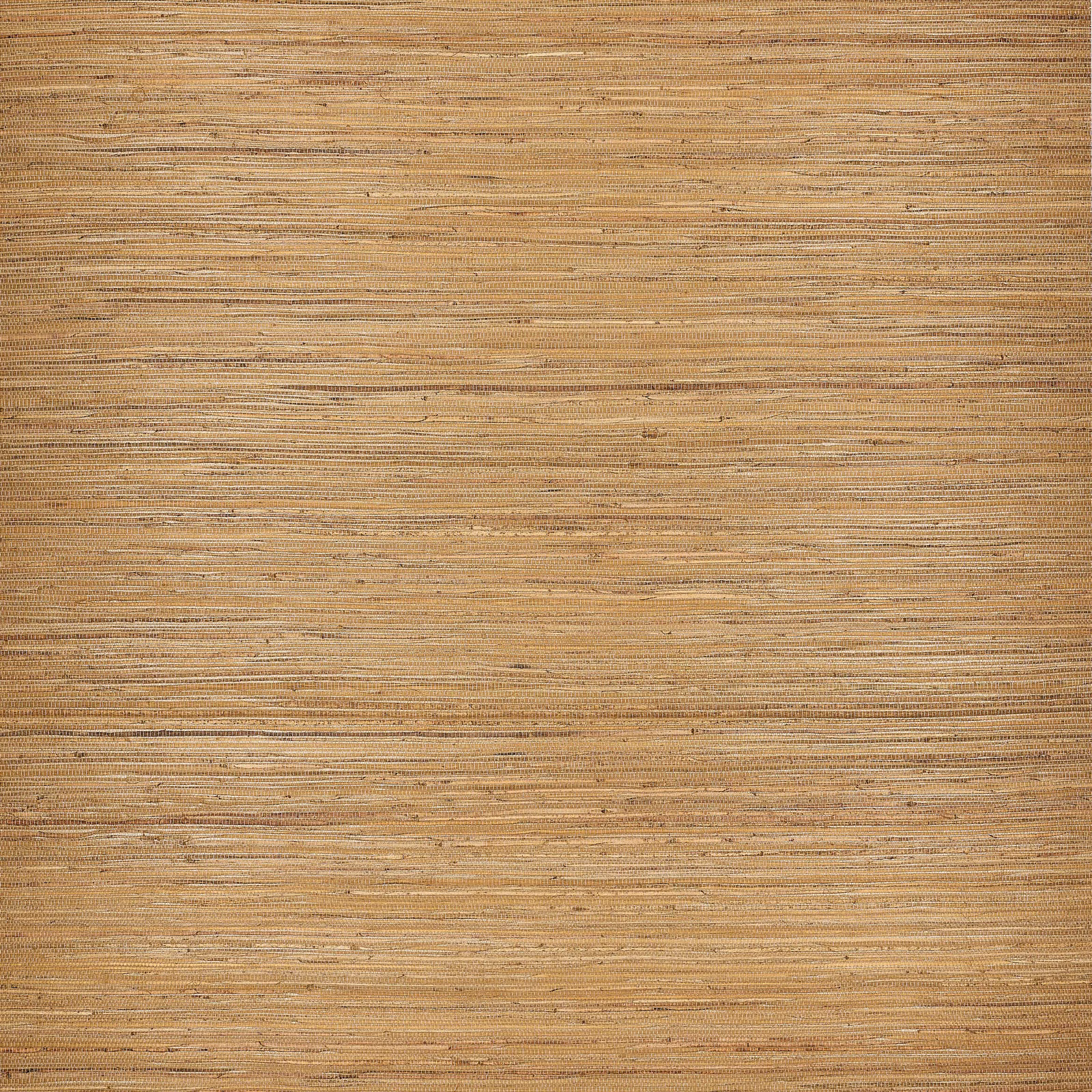 Warm tobacco-brown hemp wallcovering with fine horizontal natural fibre striations