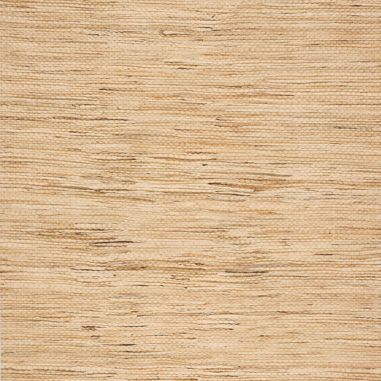 Warm beige water hyacinth wallpaper with fine horizontal fibres and darker natural streaks