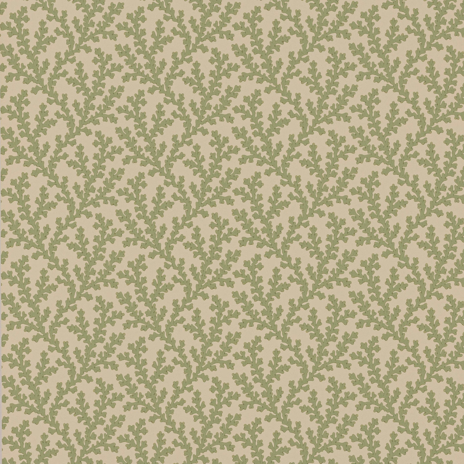 Muted sage coral sprigs across a warm beige paper ground