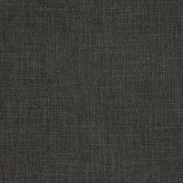 Close-up of deep charcoal grey woven fabric with a fine plain texture
