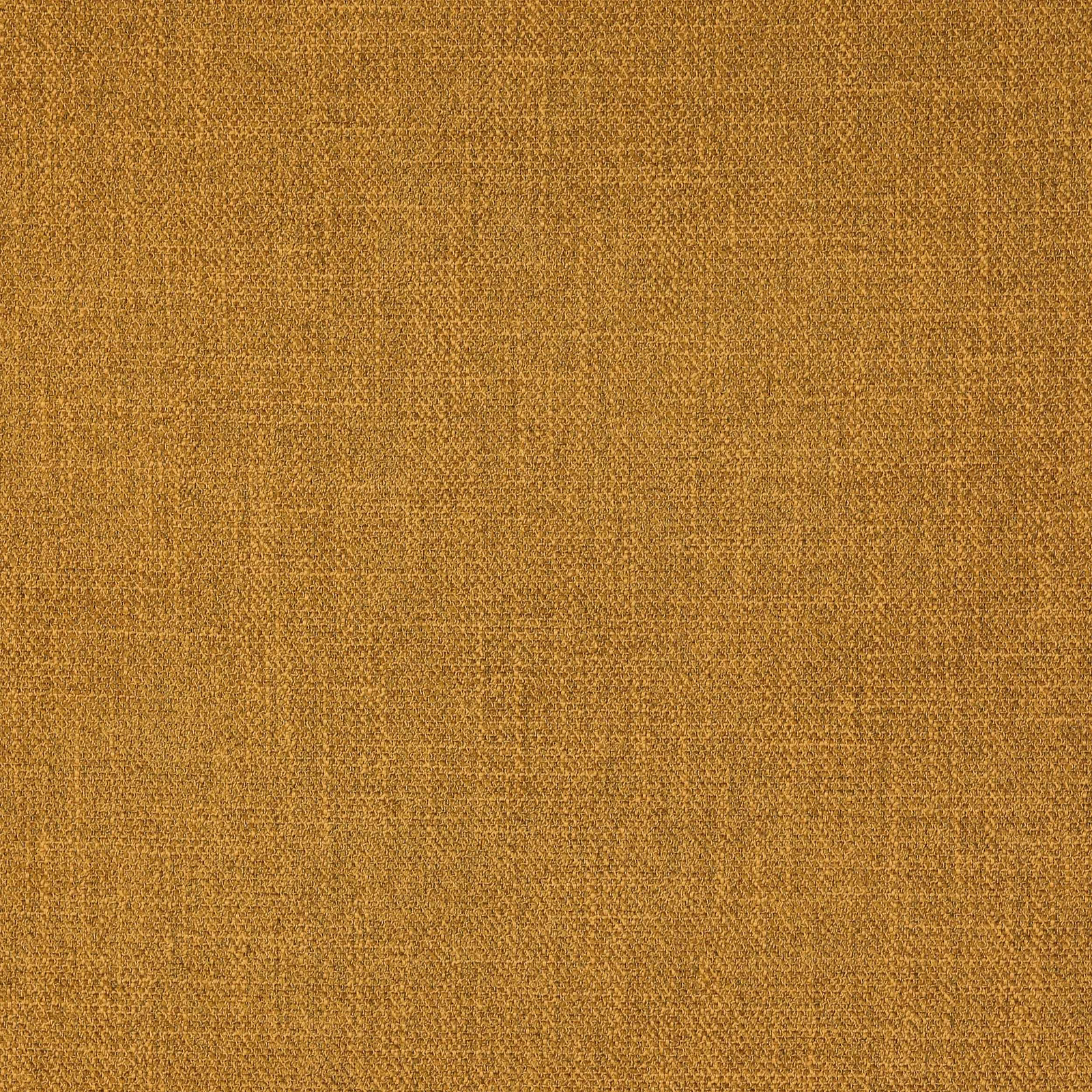 Close-up of warm ochre-gold plain woven fabric with fine texture