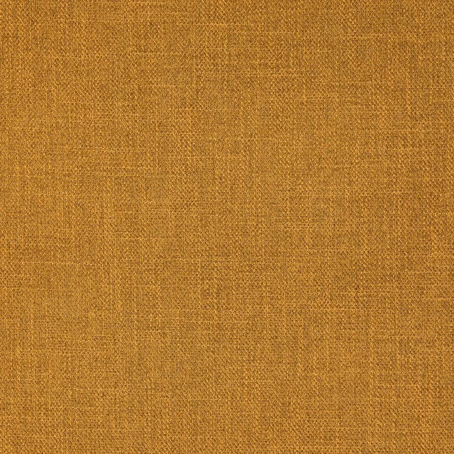 Close-up of warm ochre-gold plain woven fabric with fine texture