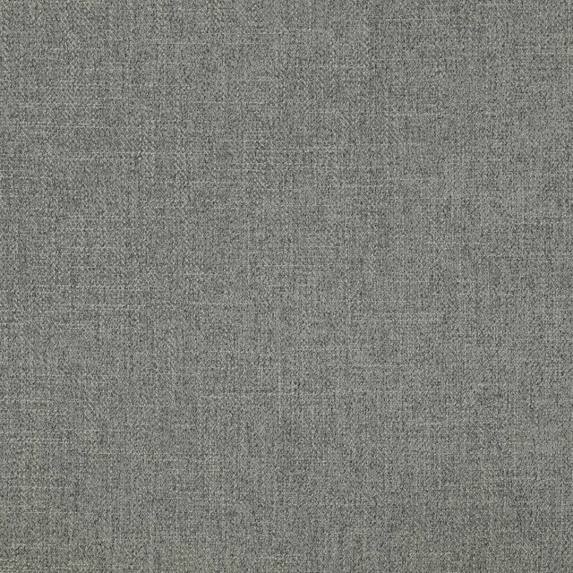 Close-up of a cool steel-grey woven fabric with a fine speckled texture