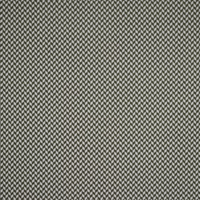 Close-up of Asti Forest woven fabric with small green and pale geometric pattern