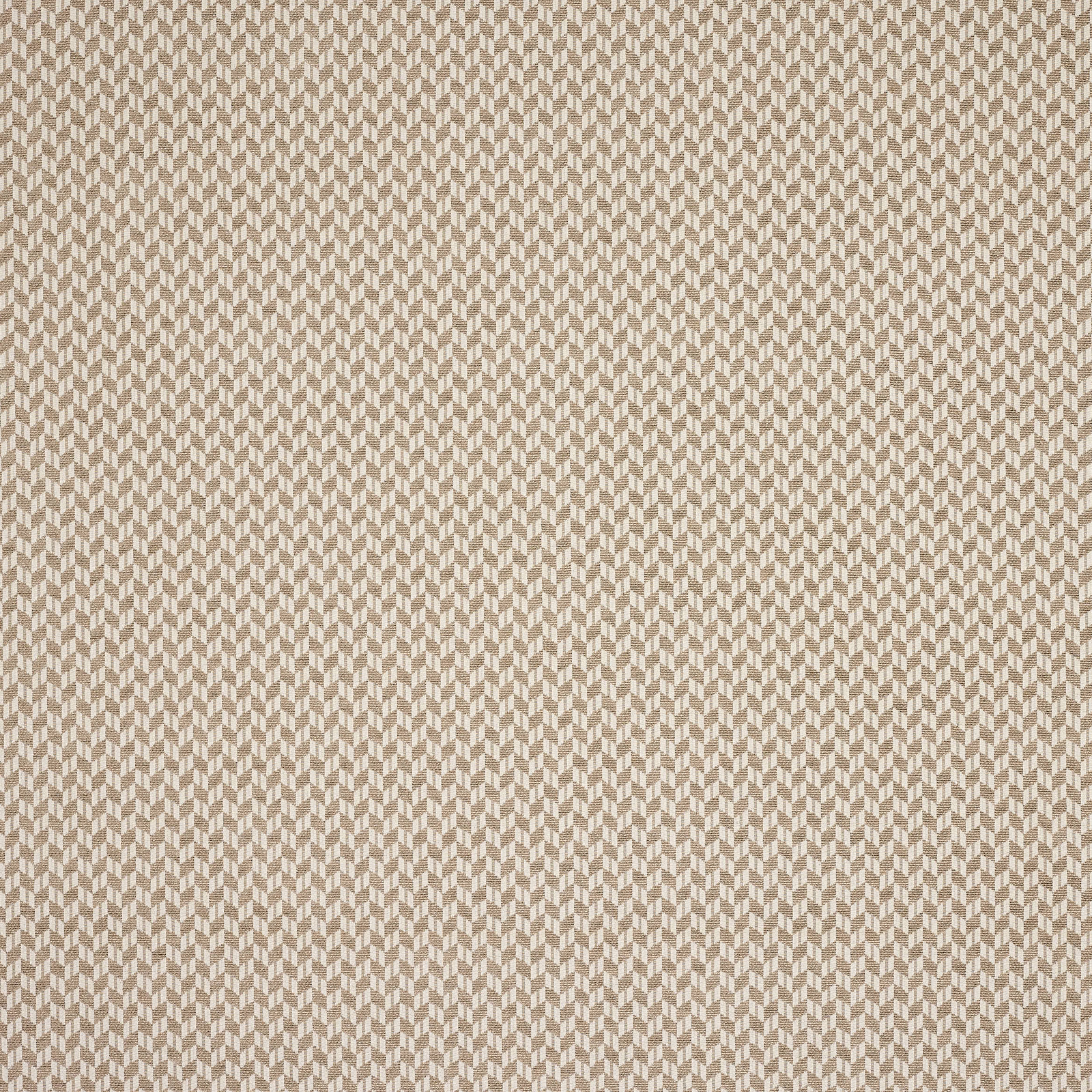 Close-up of a small geometric beige and linen woven fabric swatch
