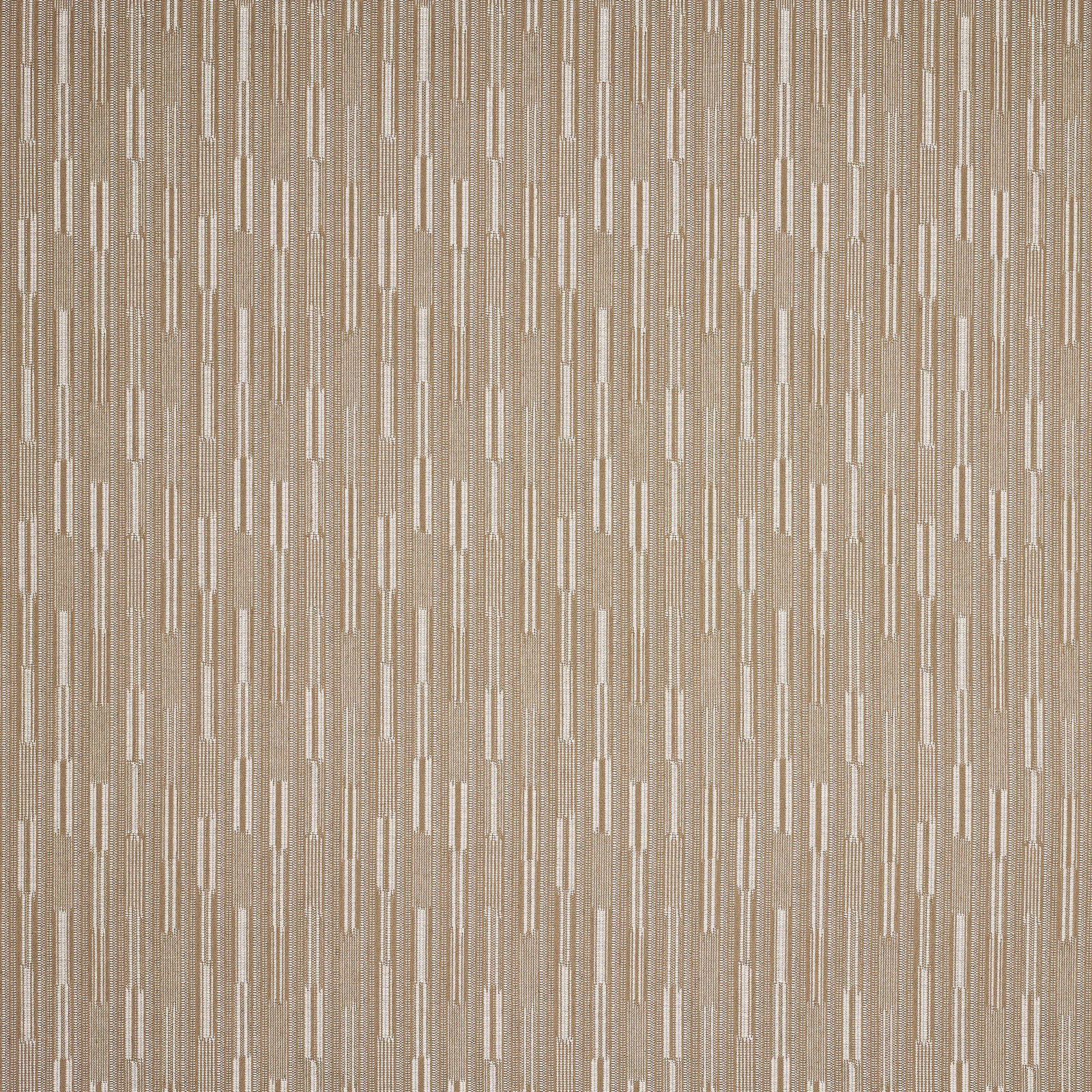 Warm beige geometric woven fabric with slim vertical stripe motif
