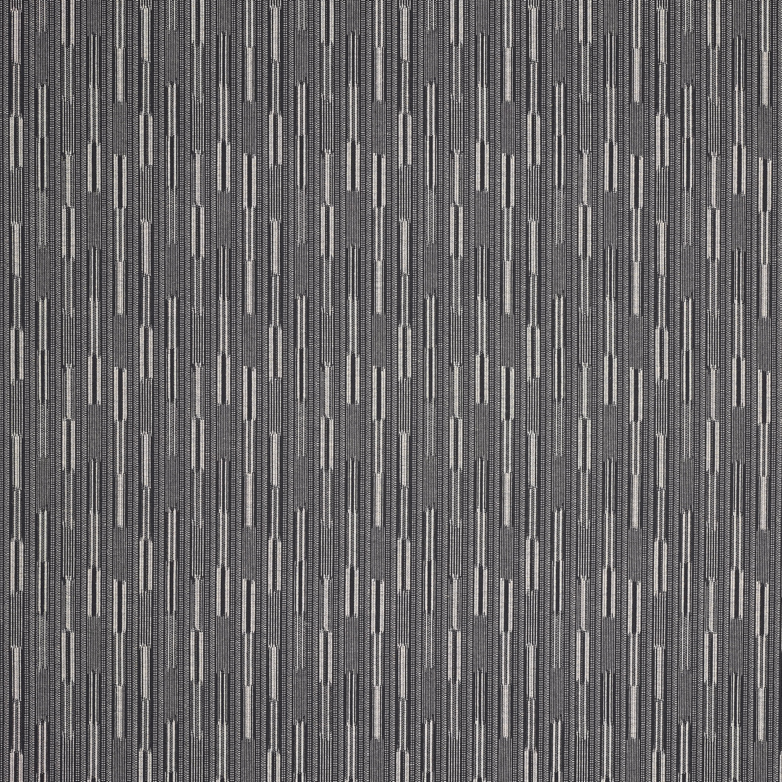 Close-up of Massi Charcoal geometric fabric with slim vertical grey bars
