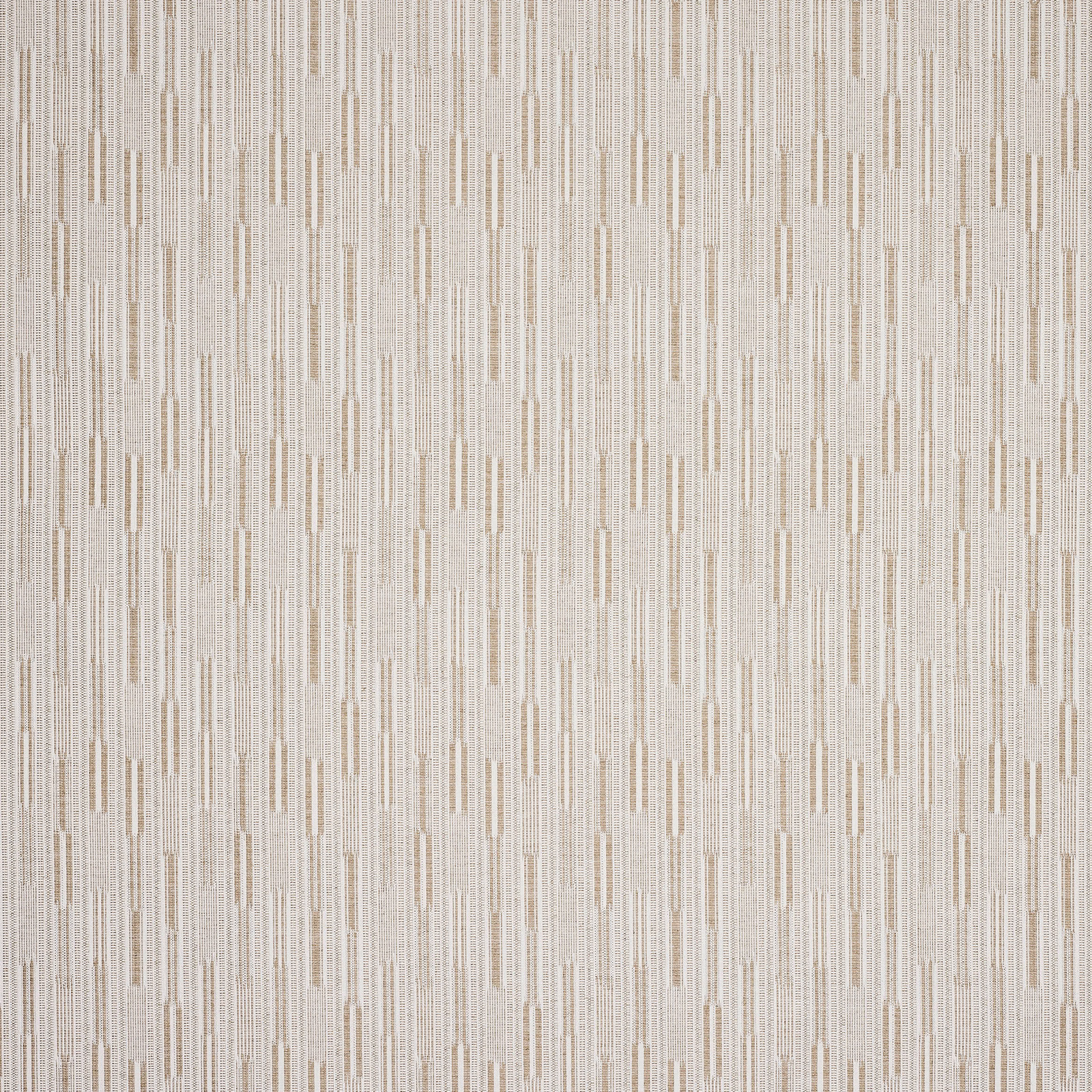 Soft beige woven fabric with fine vertical streaks and subtle textured pattern