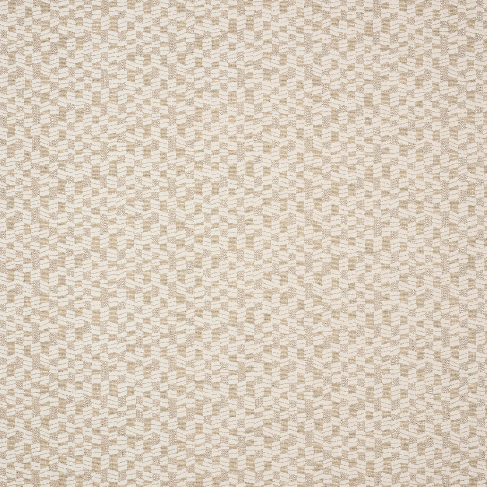 Beige woven geometric fabric swatch with warm clay tone and small textured motif