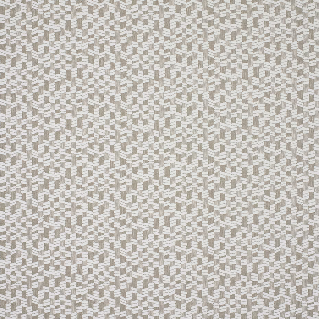 Soft beige woven fabric with small textured geometric pattern