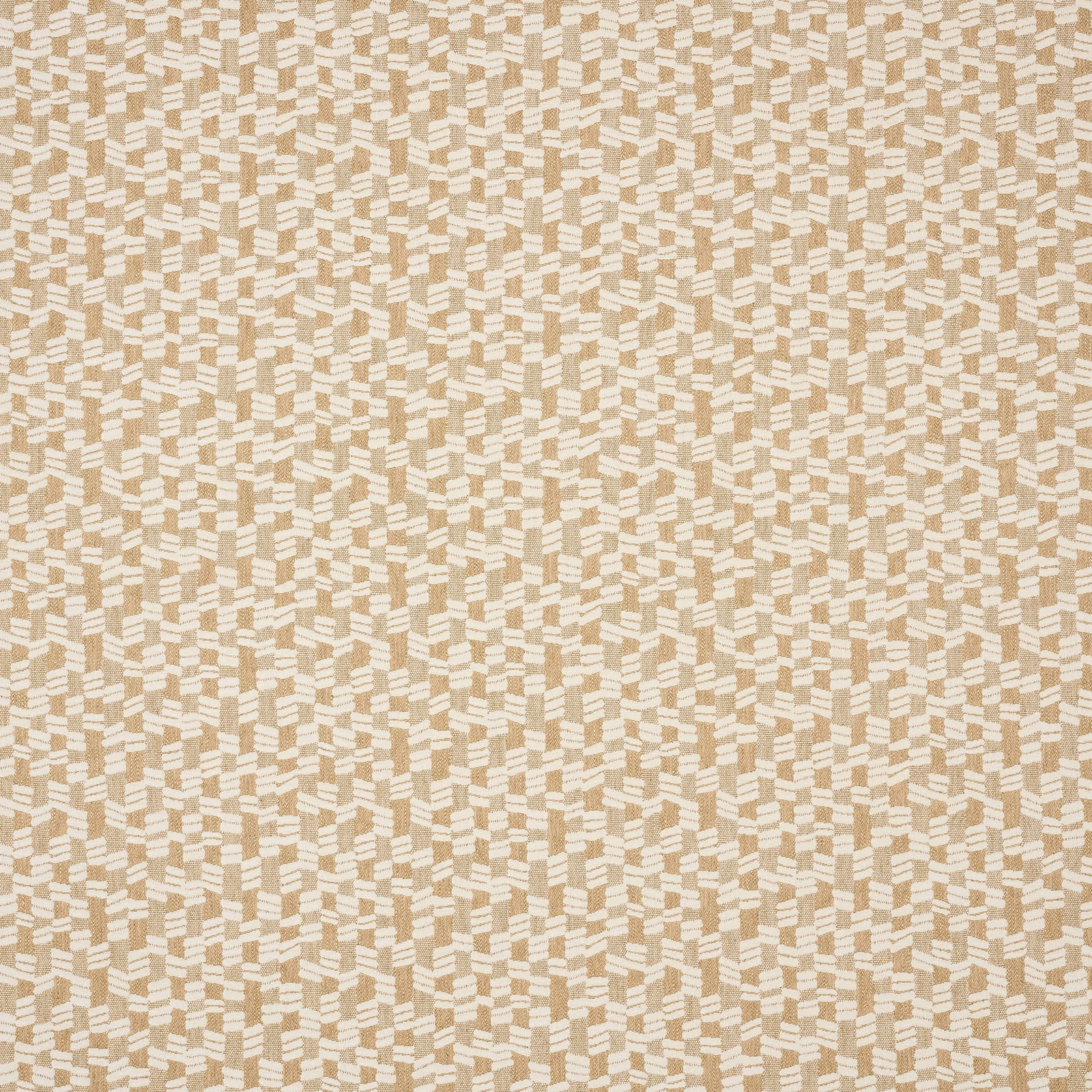 Close-up of warm sand beige woven fabric with small geometric texture