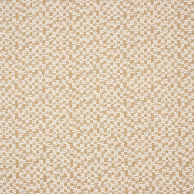Close-up of warm sand beige woven fabric with small geometric texture