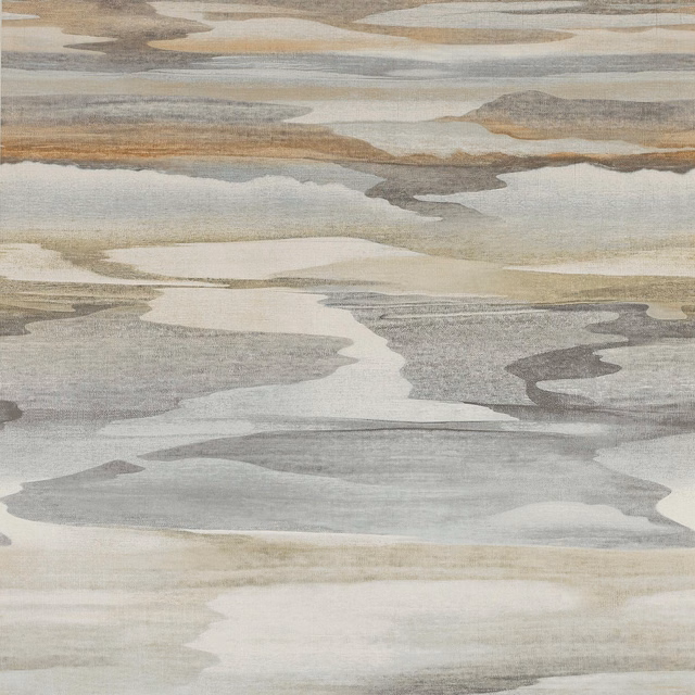 Layered sand, cream and grey cloudscape bands with muted ochre accents