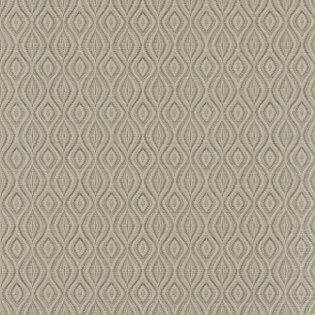 Cool silver-grey wallpaper with repeating outlined almond motifs in a linked geometric pattern