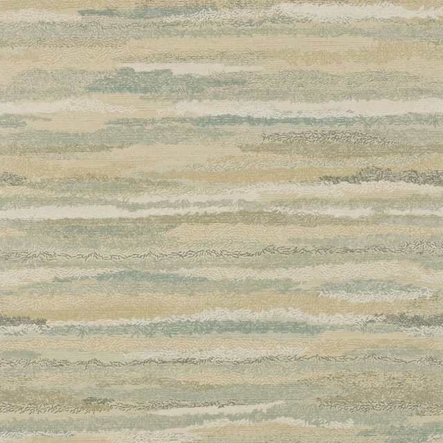 Slate taupe wallpaper with pale cream and green-grey horizontal brush-stroked bands