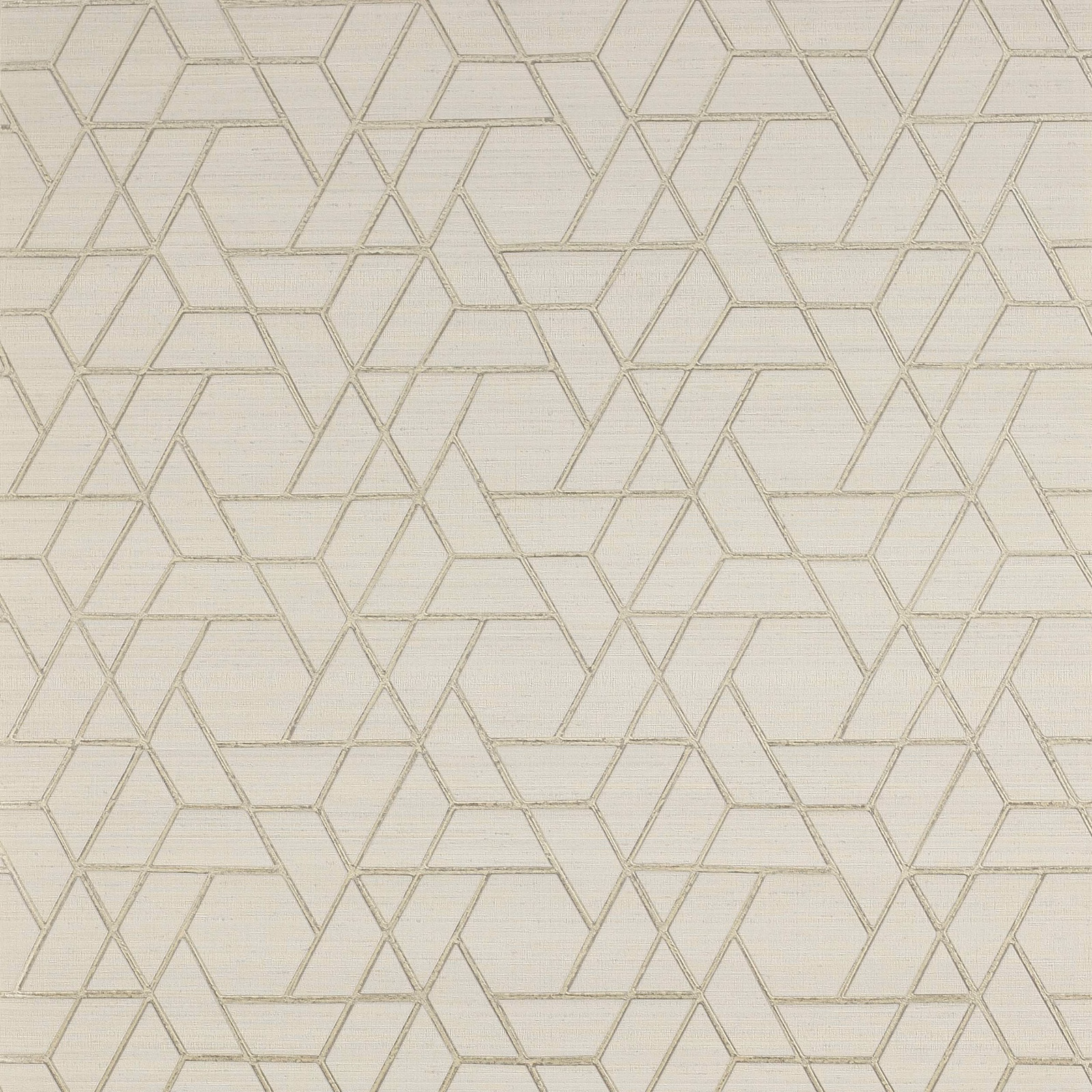 Pale oyster wallpaper with taupe-grey interlocking angular lines and fine horizontal striations