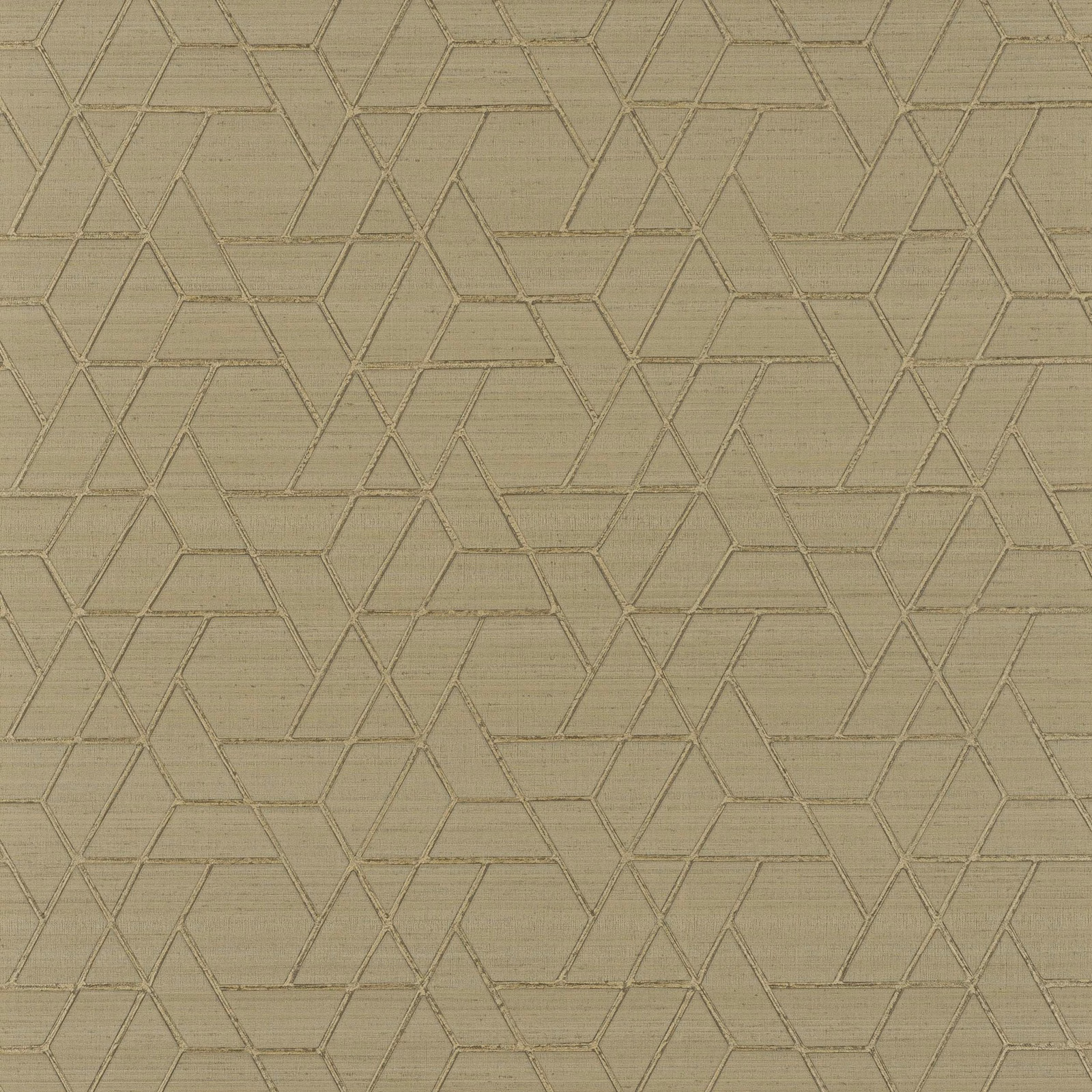 Muted taupe wallpaper with fine interlocking angular lines and subtle horizontal texture