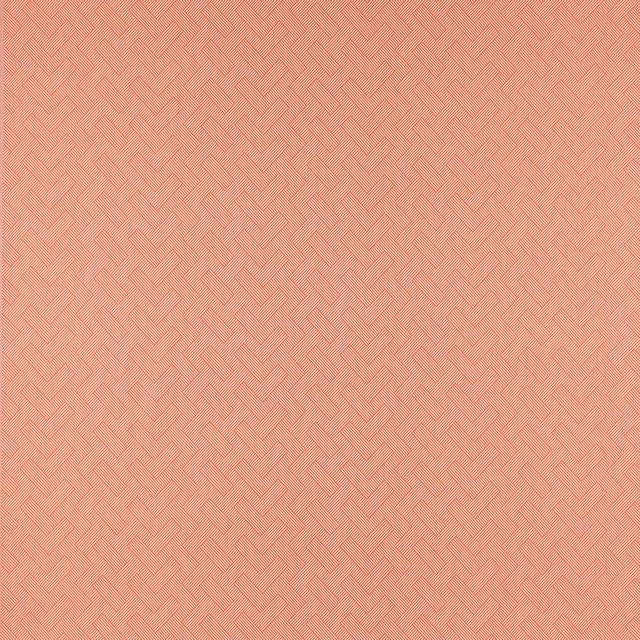 Soft mandarine coral woven check fabric with fine diagonal texture