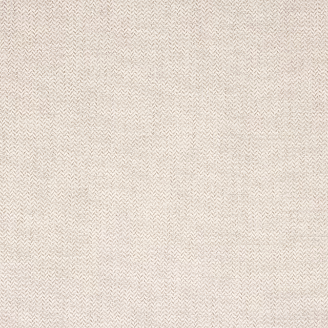 Close-up of soft oatmeal beige herringbone-check fabric with fine woven texture