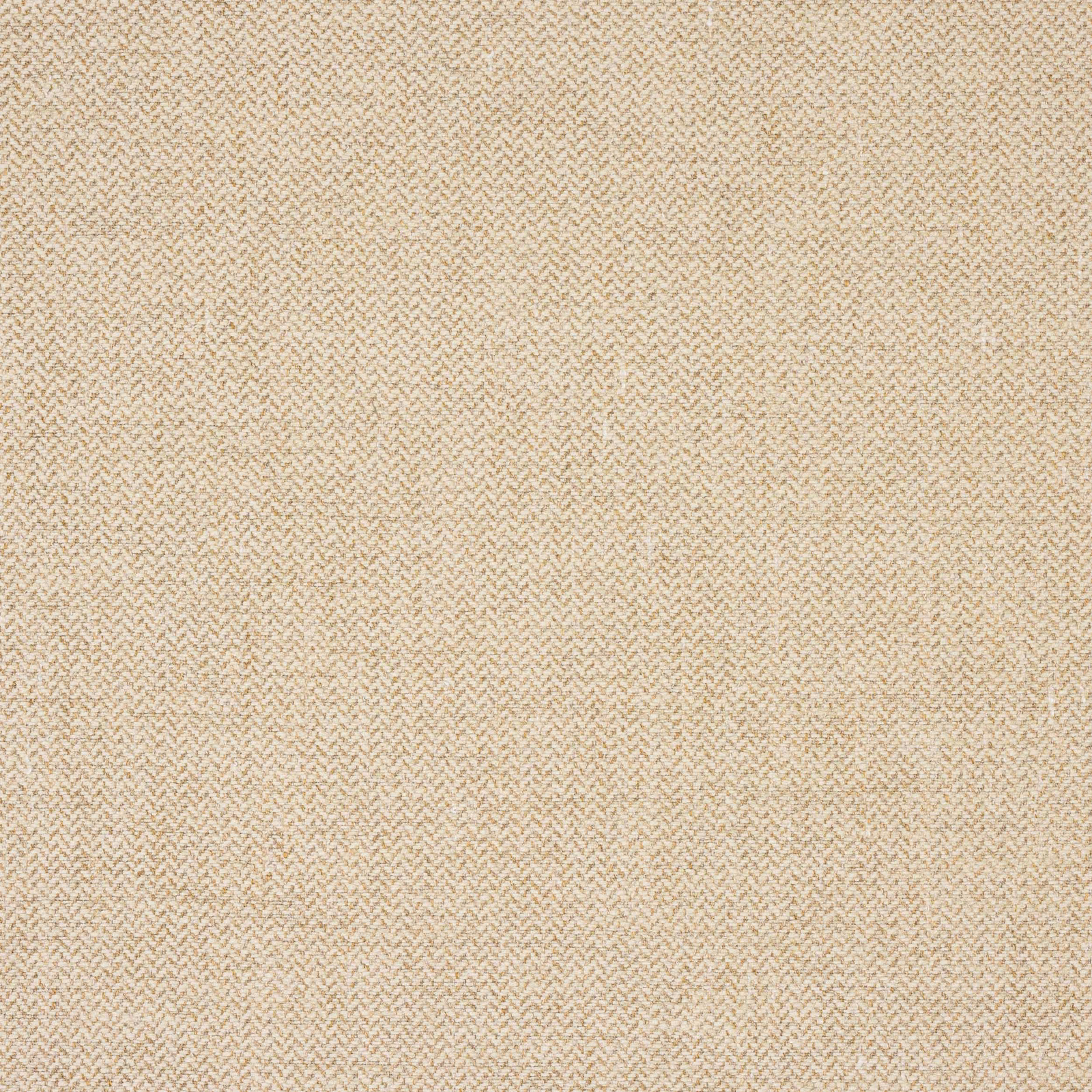 Close-up of warm sand beige herringbone weave on textured fabric swatch