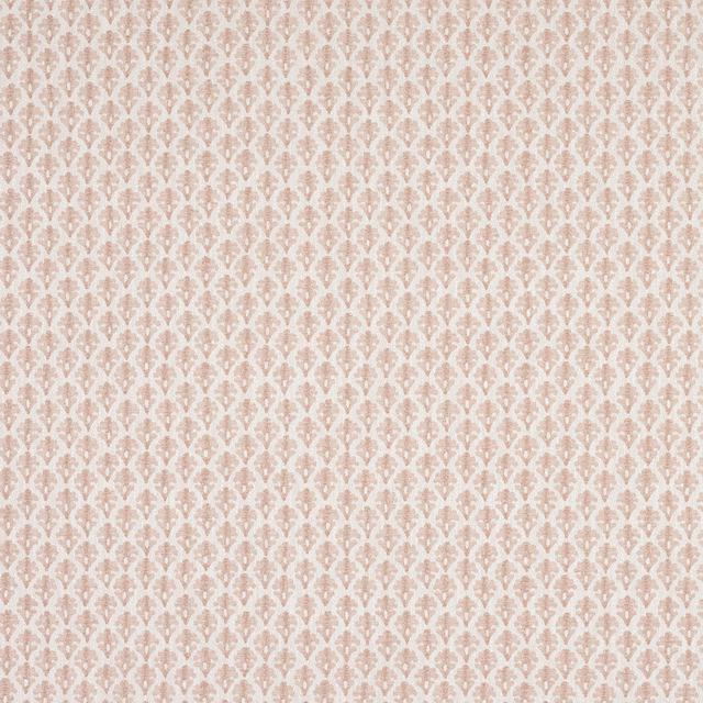 Small repeating damask in soft old pink and ivory woven fabric