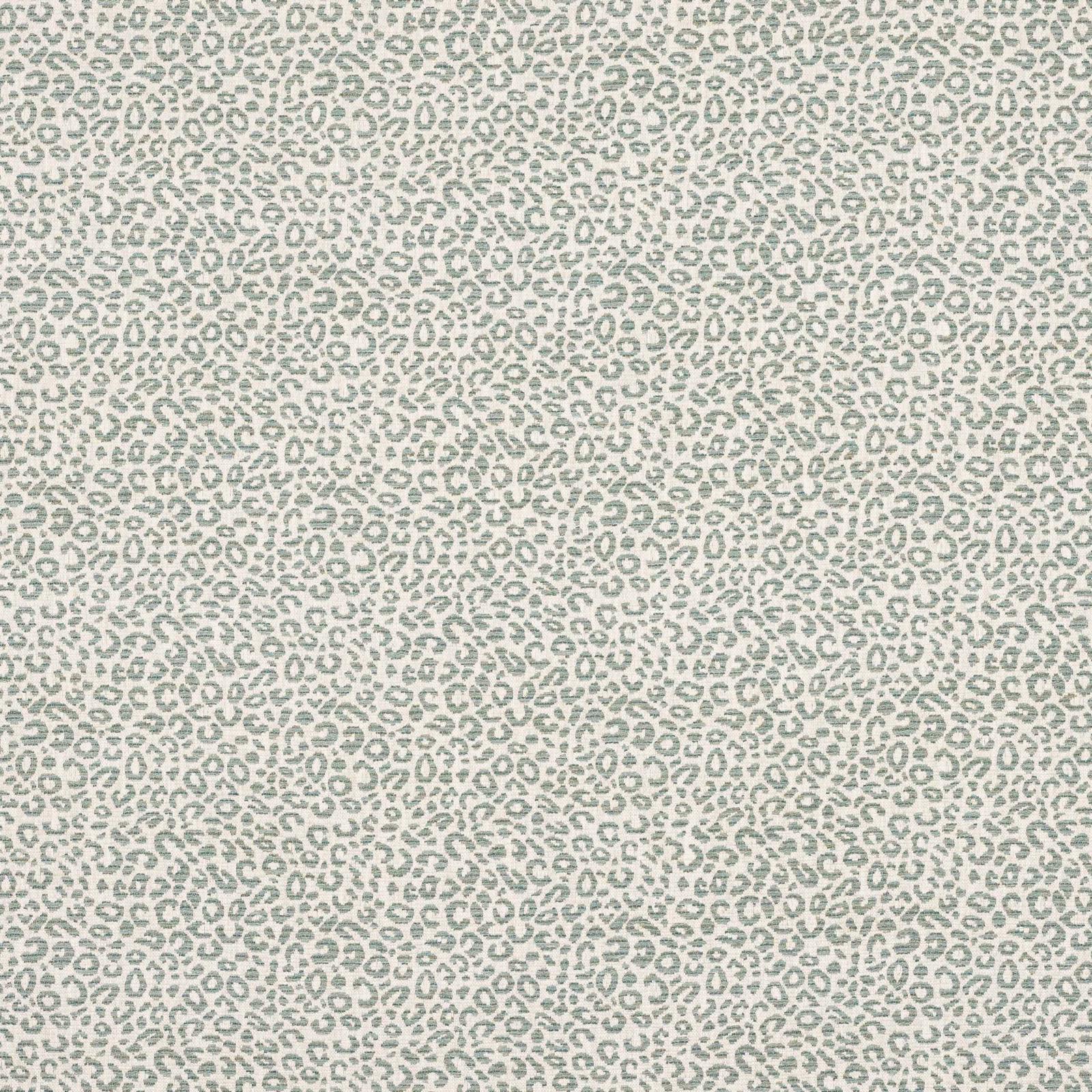 Small grey-green animal spots on a pale woven fabric ground