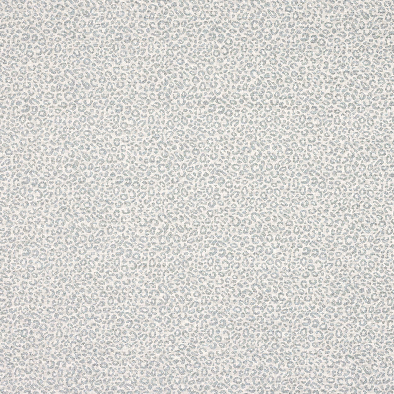 Pale blue animal spot fabric on a light ground with fine small-scale repeat
