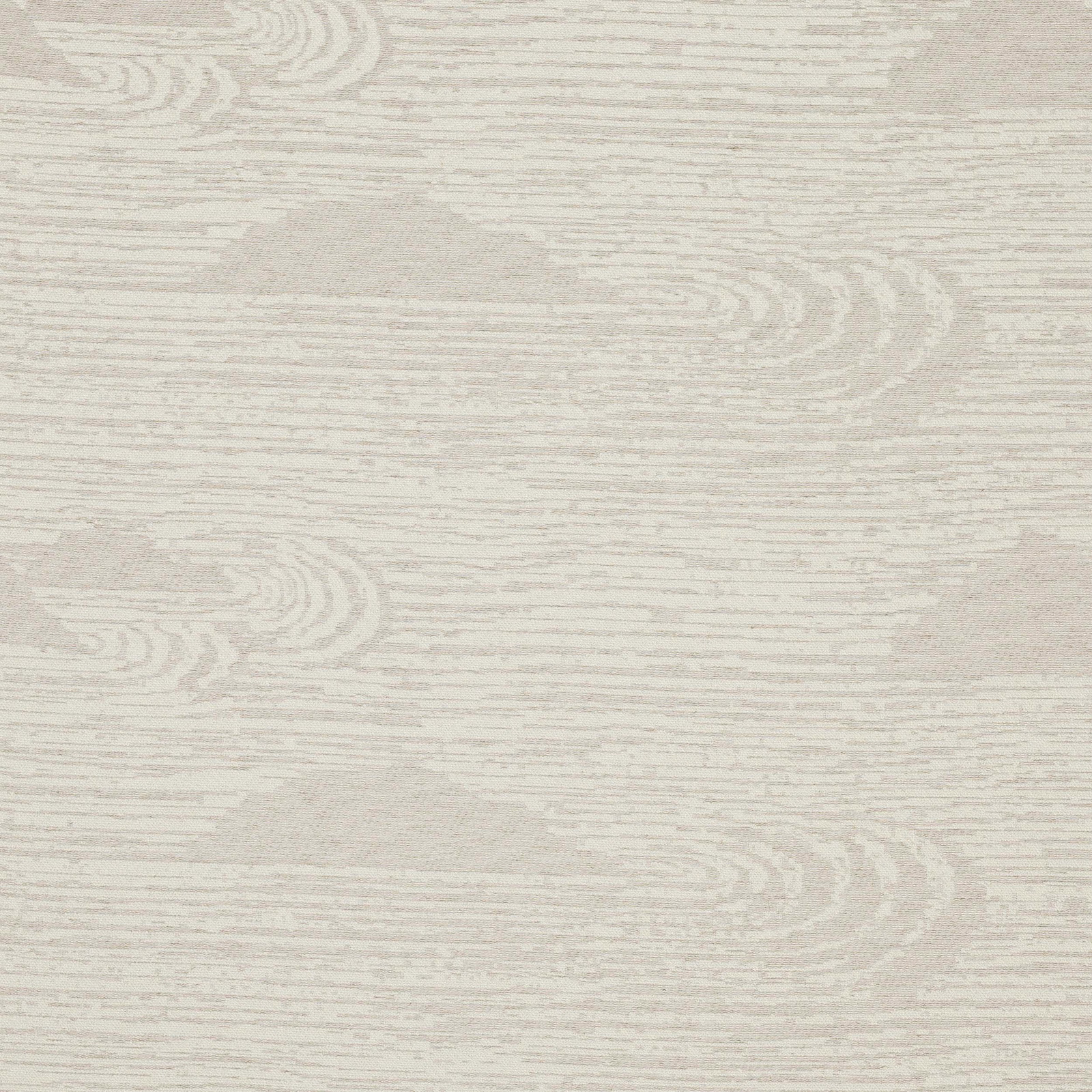 Soft cream woven fabric with pale abstract woodgrain stripes and a gentle sheen