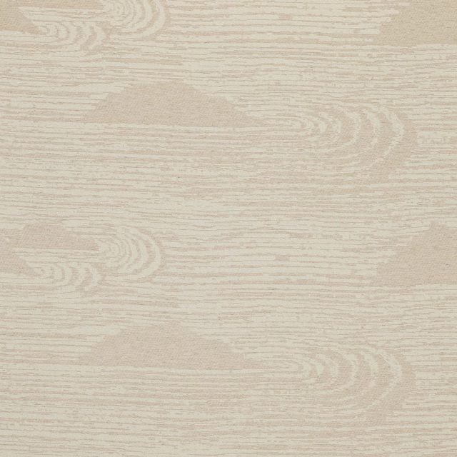 Cream sand woven fabric with subtle woodgrain-like pattern and soft texture
