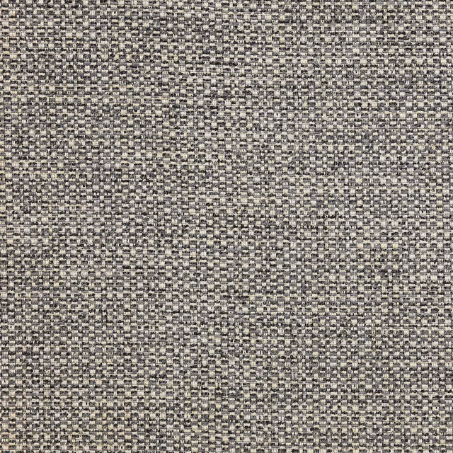 Close-up of a small-scale woven fabric in soft ardoise grey and charcoal
