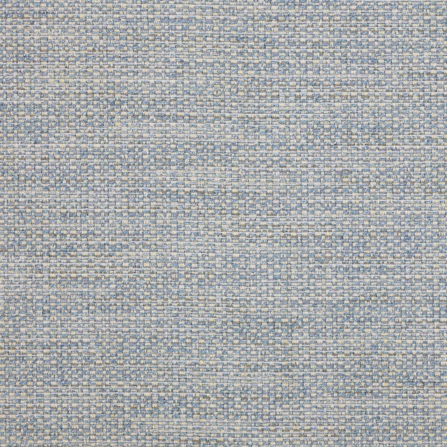 Close-up of a pale celeste blue woven fabric with fine speckled texture