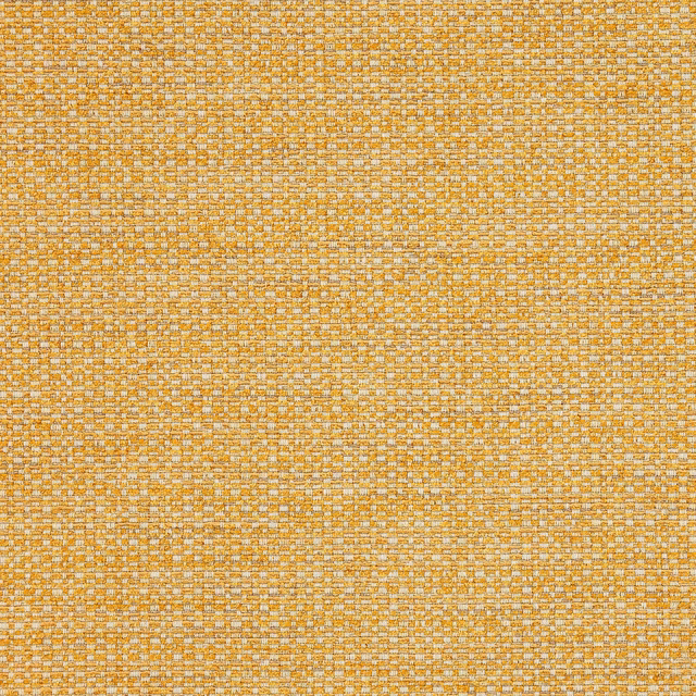 Close-up of a small-textured golden maize woven fabric with cream flecks