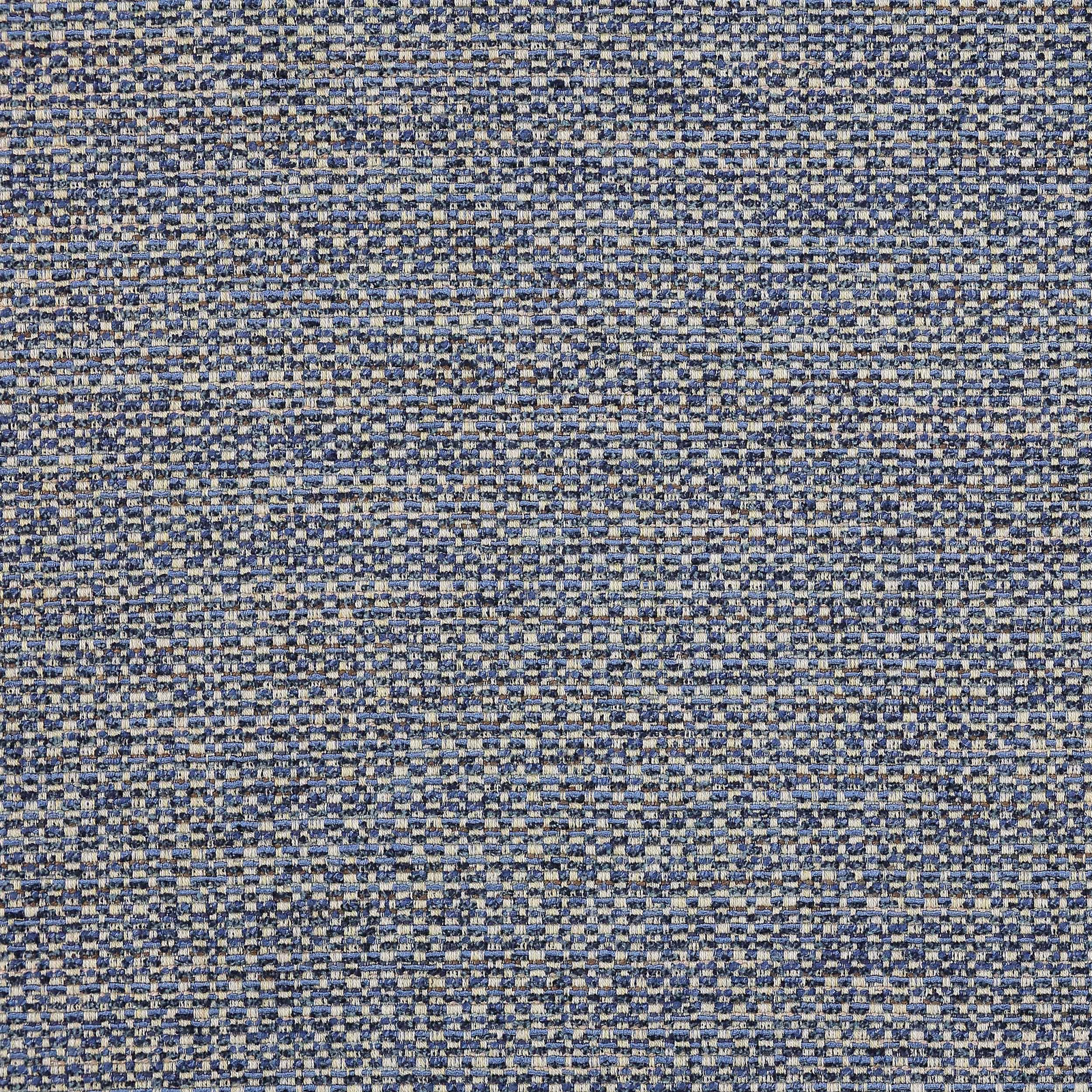 Close-up of a small woven marine-blue fabric with pale speckled yarns