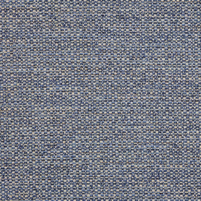 Close-up of a small woven marine-blue fabric with pale speckled yarns